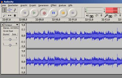Aufnahme in Audacity