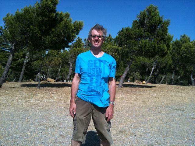 Carsten auf dem windigen Campingplatz